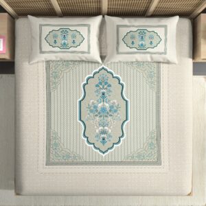 Ethnic Floral Cotton Bedsheet with Pillow Covers
